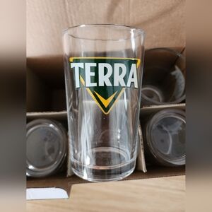 ONE (1): TERRA "테라" KOREAN SOJU SOMAEK BEER GLASS (225mL /~7.6 FL. OZ.)